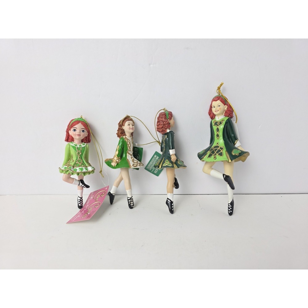Kurt Adler ornament Christmas St Patrick's Day Irish girl dancing lot of 4